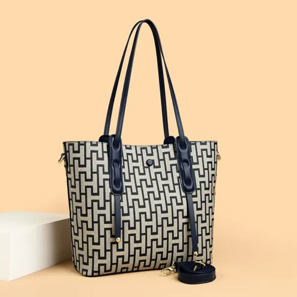 Classic Vintage Plaid Luxury Tote Bag - Image 9