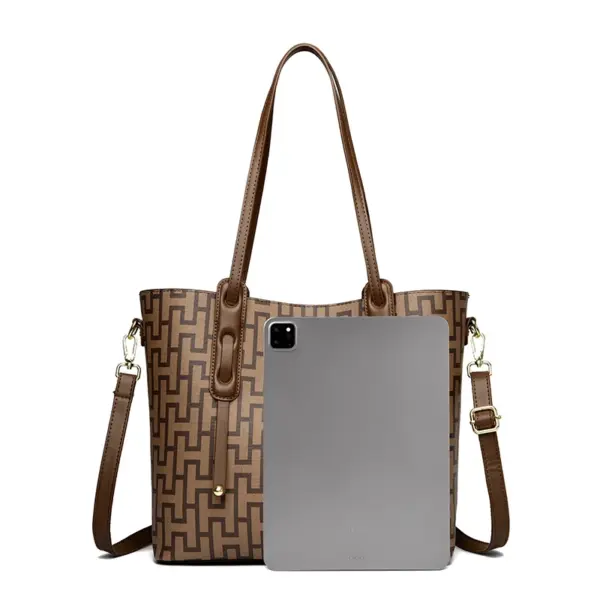 Classic Vintage Plaid Luxury Tote Bag - Image 3