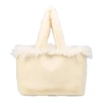 Large capacity faux fur velour fashion tote bag