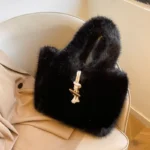 Soft faux fur shoulder tote bag - Image 13