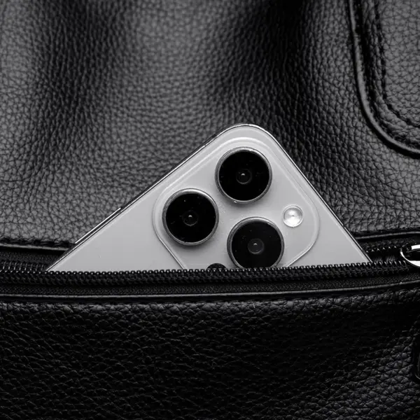 Soft leather women elegant shoulder tote bag - Image 4