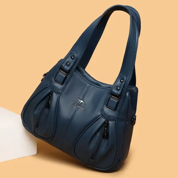 Soft leather women elegant shoulder tote bag - Image 15
