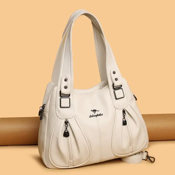 Soft leather women elegant shoulder tote bag - Image 16