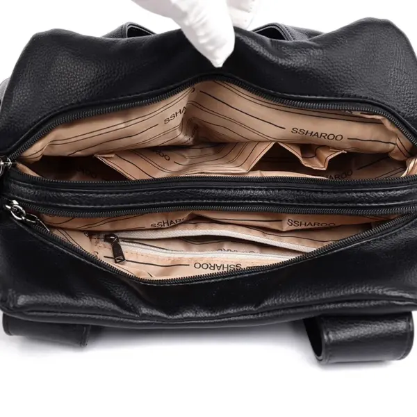 Soft leather women elegant shoulder tote bag - Image 17