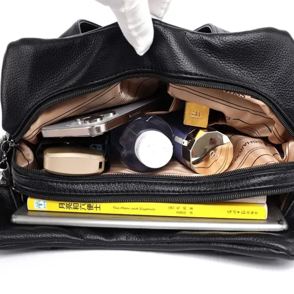 Soft leather women elegant shoulder tote bag - Image 18