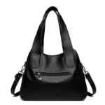 Soft leather women elegant shoulder tote bag - Image 3