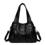 Soft leather women elegant shoulder tote bag