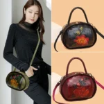 Flower printing round  pattern handbag - Image 17