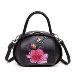 Flower printing round  pattern handbag