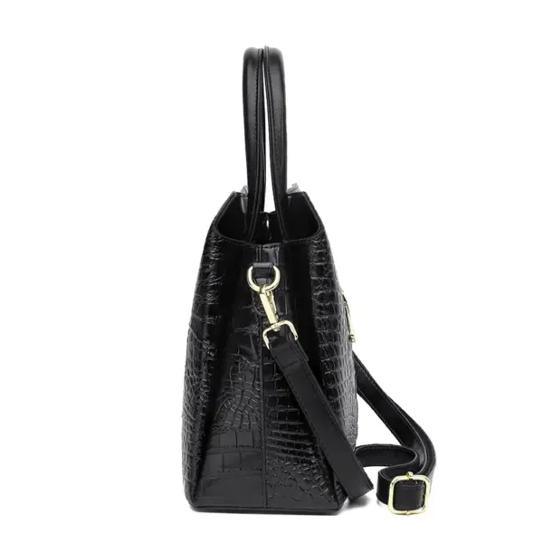 Large capacity croc embossed shoulder tote bag - Image 9