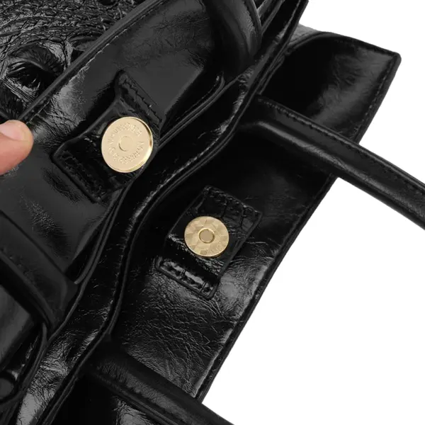 Large capacity croc embossed shoulder tote bag - Image 14