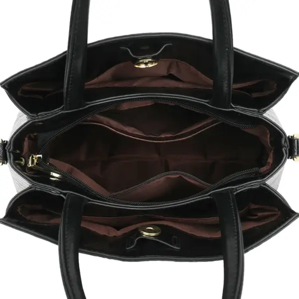 Large capacity croc embossed shoulder tote bag - Image 15