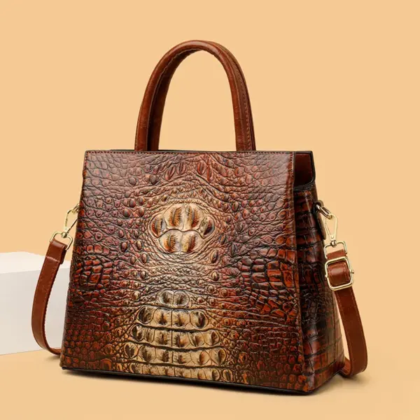 Large capacity croc embossed shoulder tote bag - Image 18