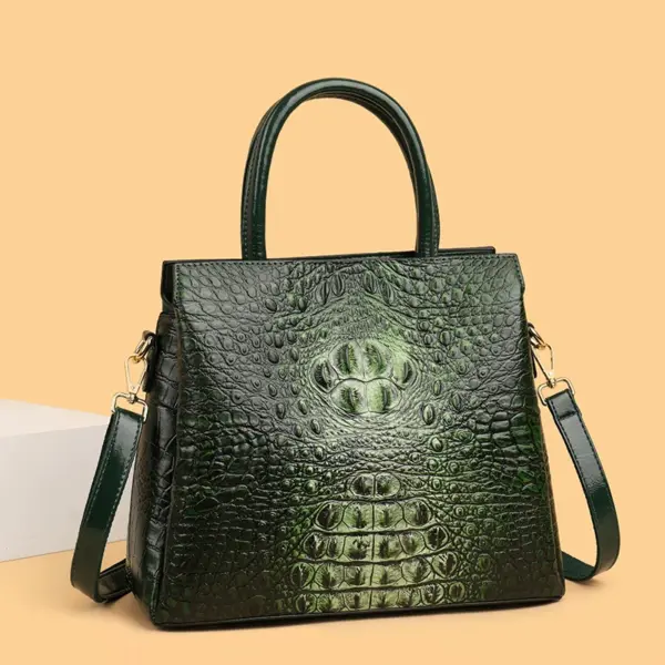 Large capacity croc embossed shoulder tote bag - Image 21