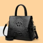Large capacity croc embossed shoulder tote bag - Image 22