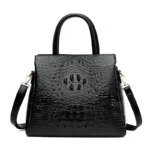 Large capacity croc embossed shoulder tote bag