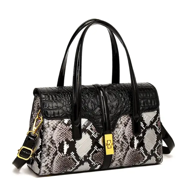 Vintage luxury croc embossed designer tote bag - Image 2