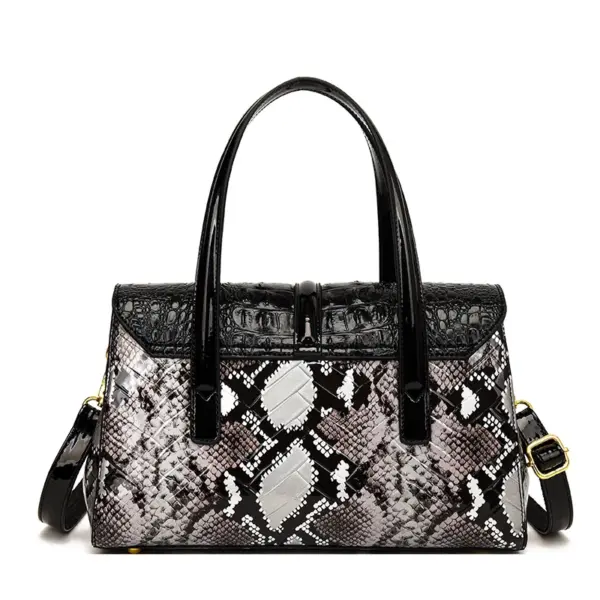 Vintage luxury croc embossed designer tote bag - Image 4