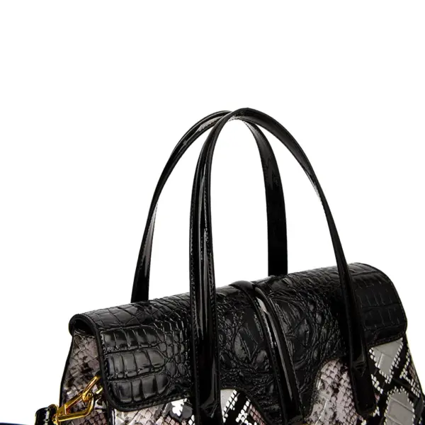 Vintage luxury croc embossed designer tote bag - Image 5