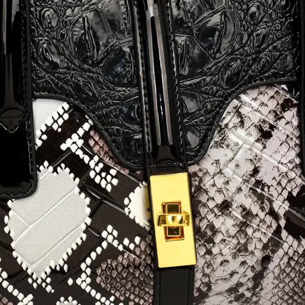 Vintage luxury croc embossed designer tote bag - Image 6