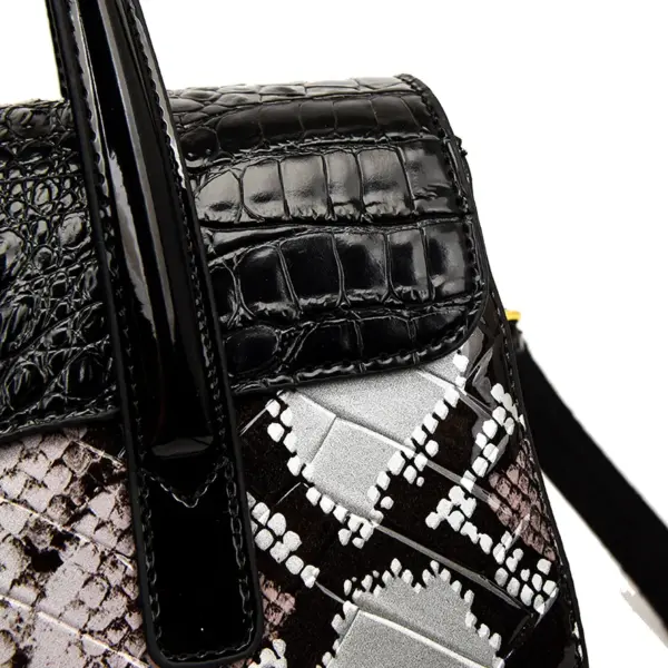 Vintage luxury croc embossed designer tote bag - Image 8