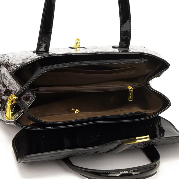 Vintage luxury croc embossed designer tote bag - Image 11