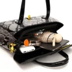 Vintage luxury croc embossed designer tote bag - Image 12