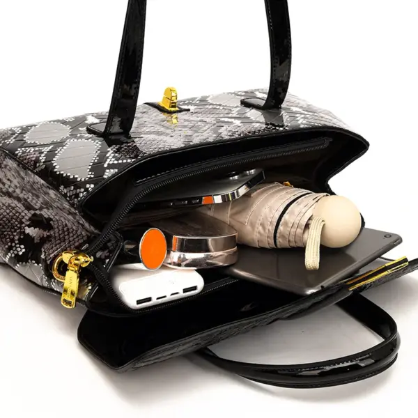 Vintage luxury croc embossed designer tote bag - Image 12