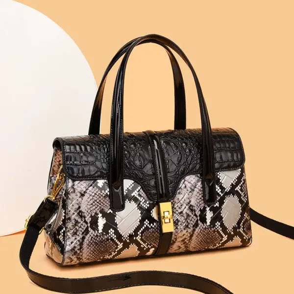 Vintage luxury croc embossed designer tote bag - Image 14