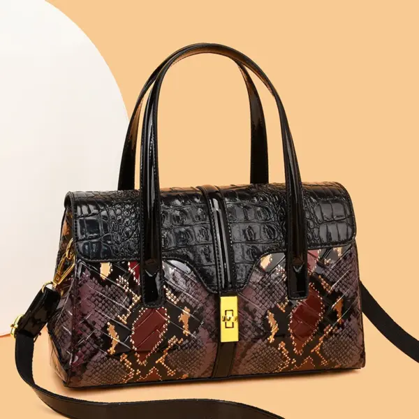 Vintage luxury croc embossed designer tote bag - Image 15