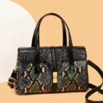 Vintage luxury croc embossed designer tote bag - Image 16