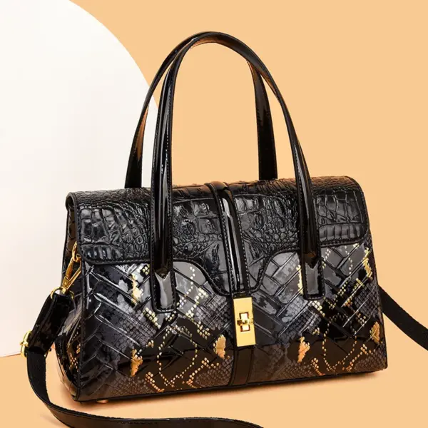 Vintage luxury croc embossed designer tote bag - Image 17