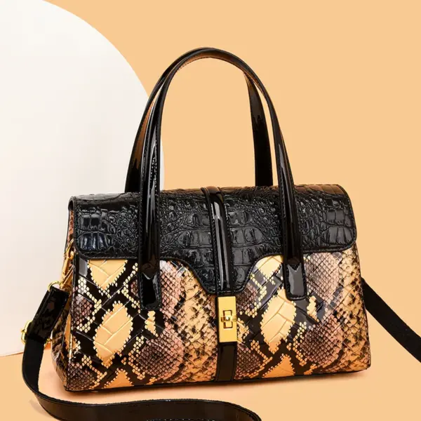 Vintage luxury croc embossed designer tote bag - Image 18