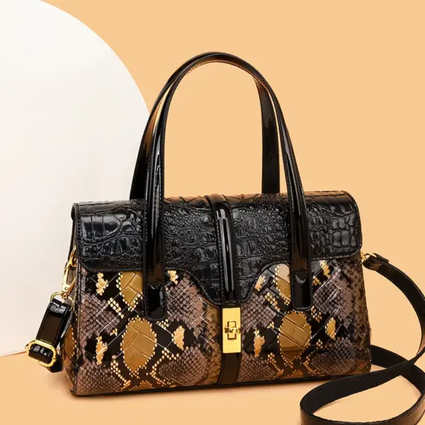 Vintage luxury croc embossed designer tote bag - Image 19