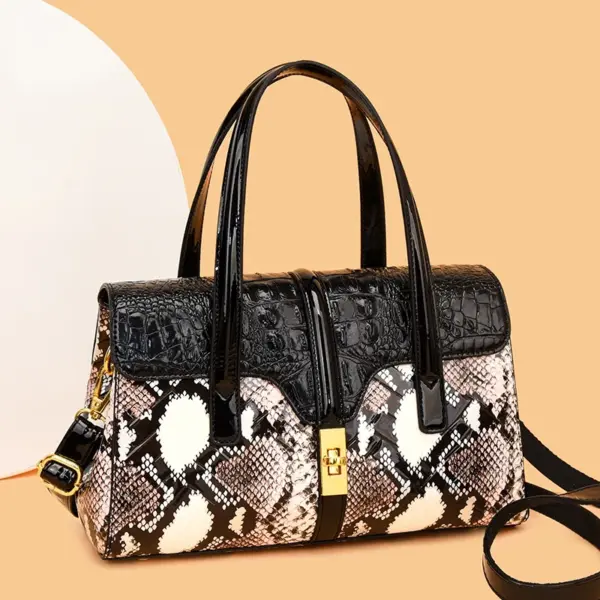 Vintage luxury croc embossed designer tote bag - Image 20