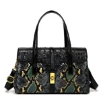 Vintage luxury croc embossed designer tote bag