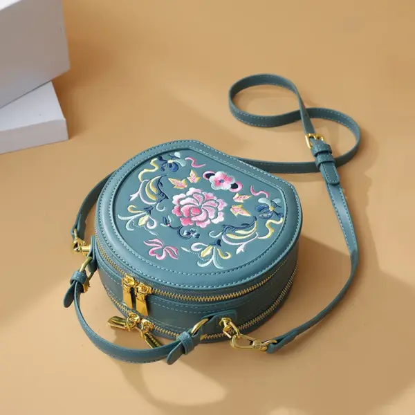 Round pattern flower embossed designer bag - Image 16