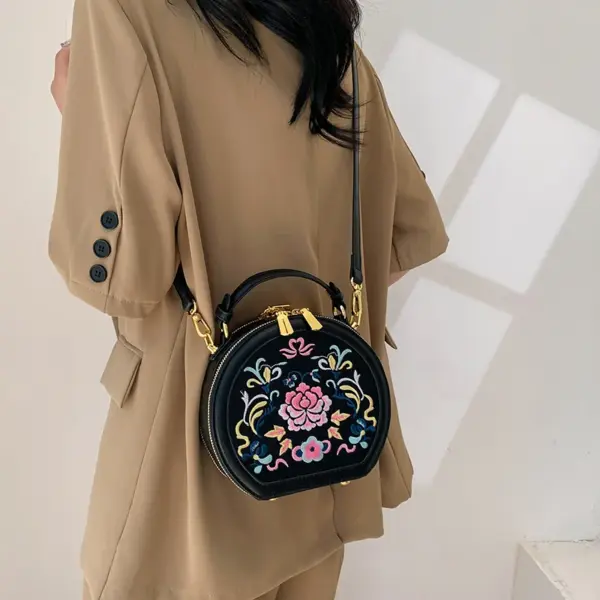 Round pattern flower embossed designer bag - Image 7