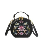 Round pattern flower embossed designer bag
