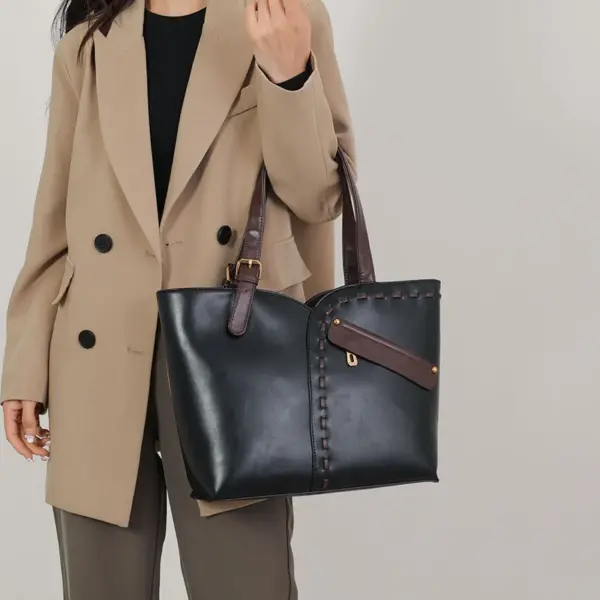 Stylish splicing vintage premium women handbag - Image 2