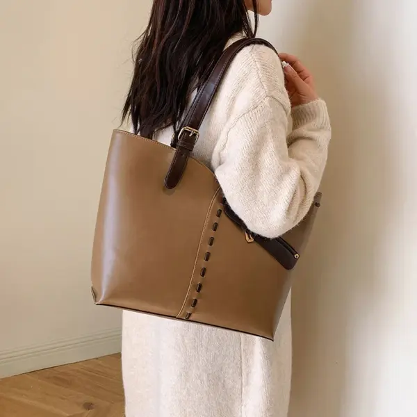 Stylish splicing vintage premium women handbag - Image 6