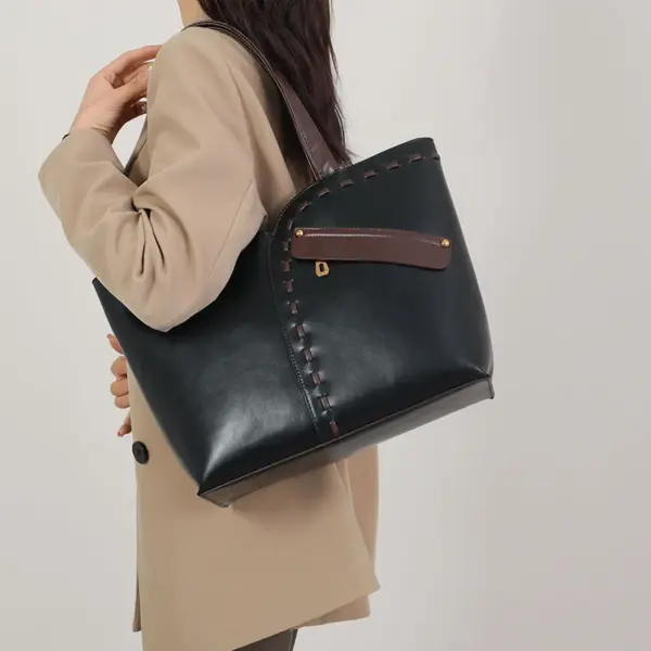 Stylish splicing vintage premium women handbag - Image 3