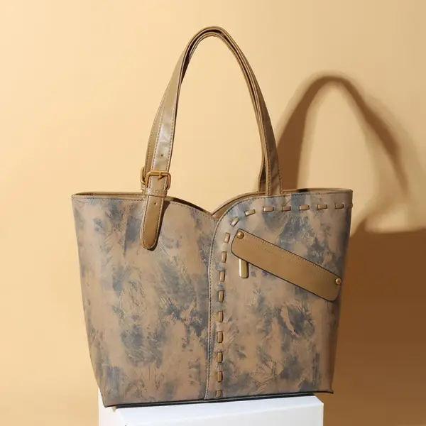 Stylish splicing vintage premium women handbag - Image 11