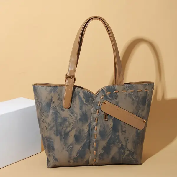 Stylish splicing vintage premium women handbag - Image 12