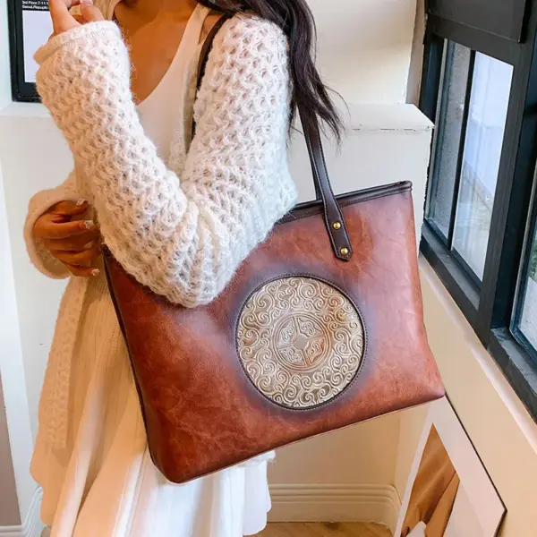 Vintage classic high quality shoulder tote bag - Image 6