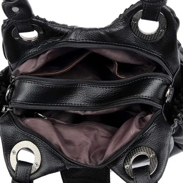 Elegant stylish vegan leather shoulder tote bag - Image 2