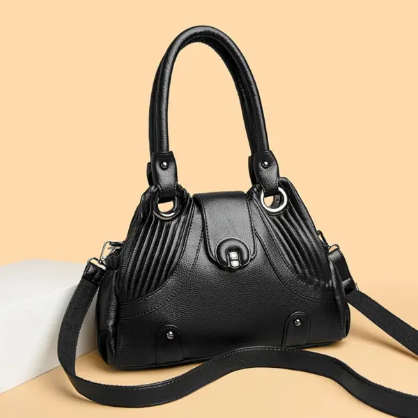 Elegant stylish vegan leather shoulder tote bag - Image 11