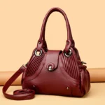 Elegant stylish vegan leather shoulder tote bag - Image 15