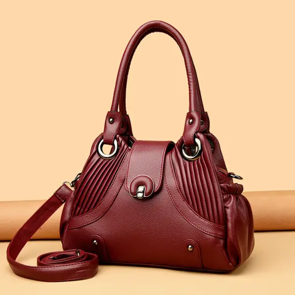 Elegant stylish vegan leather shoulder tote bag - Image 15