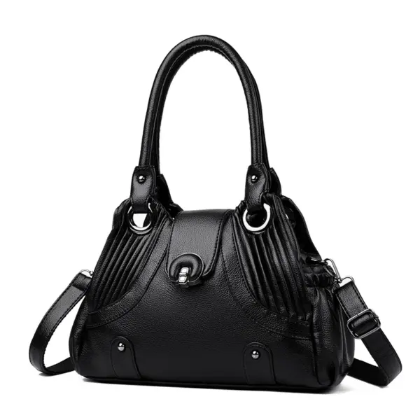 Elegant stylish vegan leather shoulder tote bag - Image 7